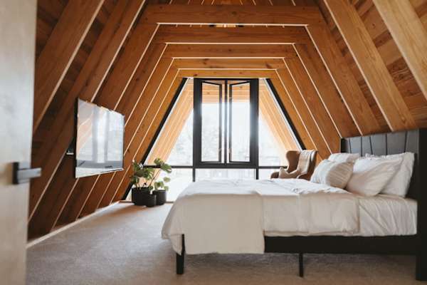 Luxury A-frame vacation rental in downtown Bentonville Arkansas managed by Weekender Management